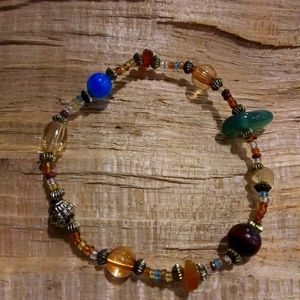 Natural gemstone and bead bracelet